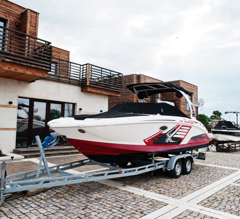 boat In front of house
